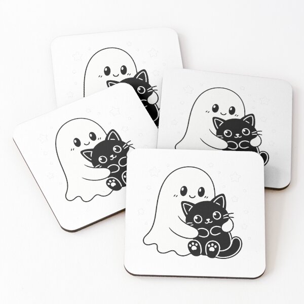 Item preview, Ghost Hugging Black Cat Spooky Autumn Friend designed and sold by chattsuede.