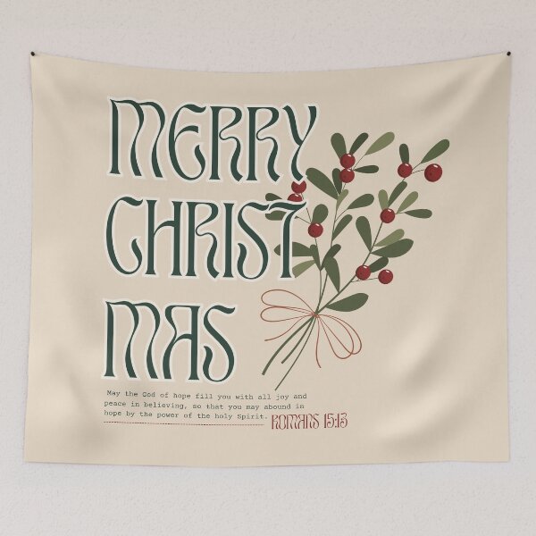 Item preview, Merry Christmas Christian Hope and Joy – Romans 15:13 designed and sold by shopfindingbeni.
