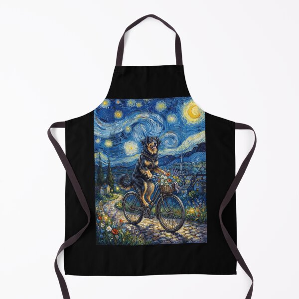 Item preview, Hovawart Biking Bike Starry Night Van Gogh Art Dog Lover designed and sold by dian-rody-crest.