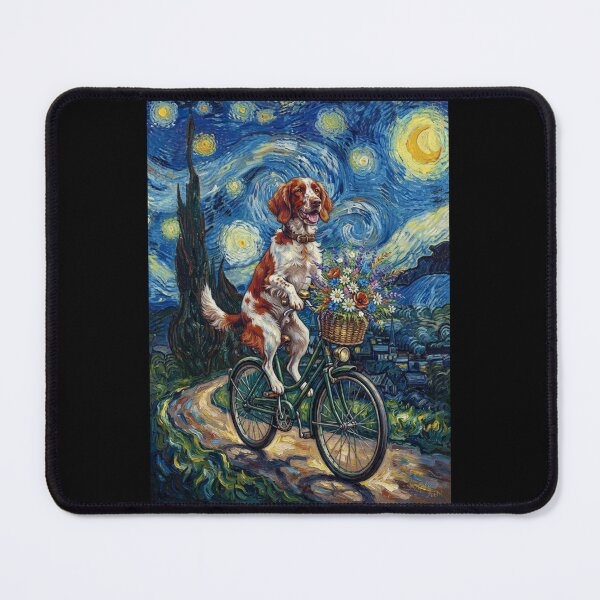 Item preview, Irish Red And White Setter Biking Bike Starry Night Van Gogh Art Dog Lover designed and sold by dian-rody-crest.