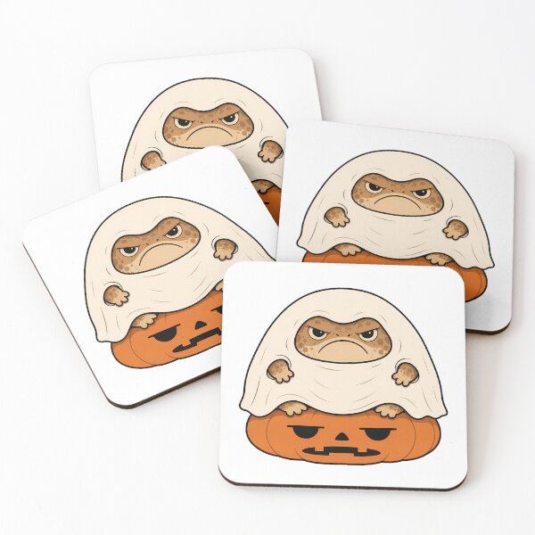 Item preview, Grumpy Ghost Toad Pumpkin Angry Spooky Amphibian designed and sold by chattsuede.
