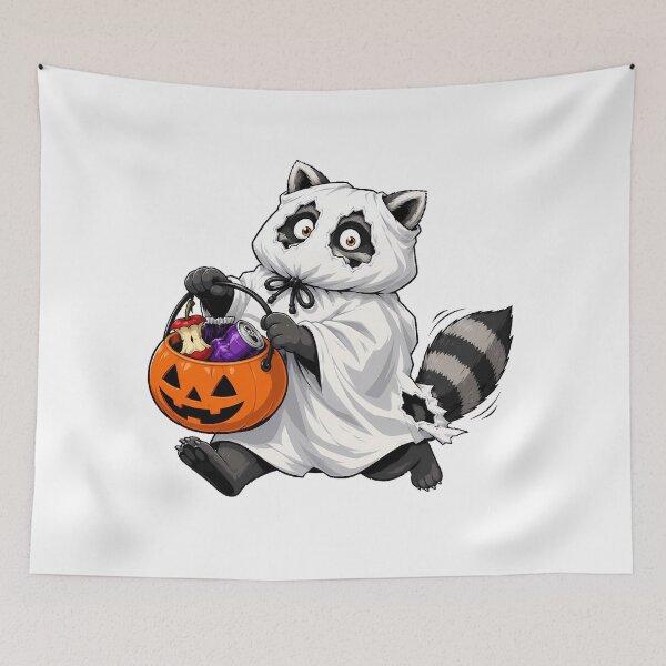 Item preview, Spooky Ghost Raccoon Halloween Trash Panda designed and sold by chattsuede.