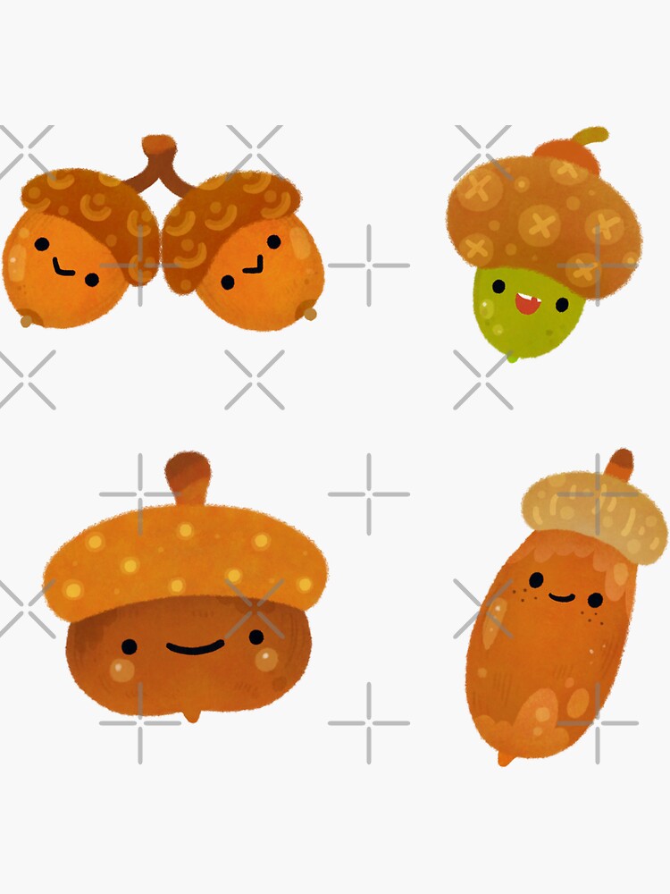 Thumbnail 3 of 3, Sticker, Acorns designed and sold by pikaole.