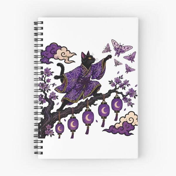 Item preview, Gothic Japanese Kimono Cat Spooky Feline Motif designed and sold by chattsuede.