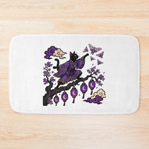 Item preview, Gothic Japanese Kimono Cat Spooky Feline Motif designed and sold by chattsuede.