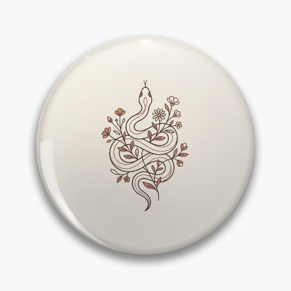 Item preview, Serpent and Wildflowers - Minimalist Monoline Flora Art Sticker designed and sold by MissoStudio.
