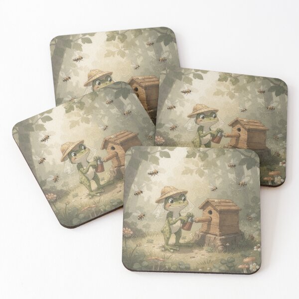 Item preview, Frog Beekeeper With Suspiciously Calm Bees designed and sold by PictorialWhimsy.