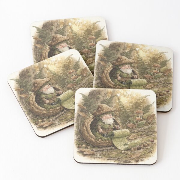 Item preview, Moss Gnome Reading Complaints From Snails designed and sold by PictorialWhimsy.