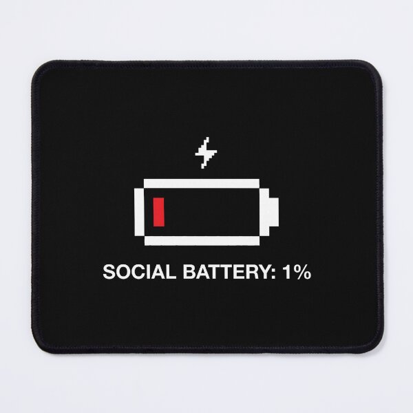 Item preview, Social Battery 1 Percent Pixel Art Low Battery designed and sold by SplashTastic.