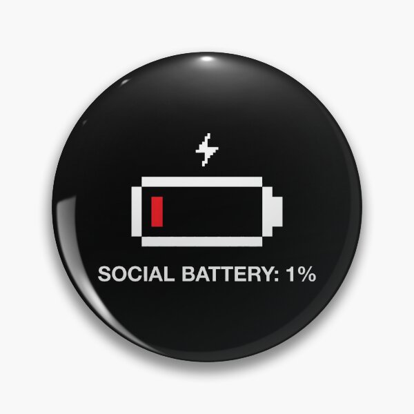 Item preview, Social Battery 1 Percent Pixel Art Low Battery designed and sold by SplashTastic.