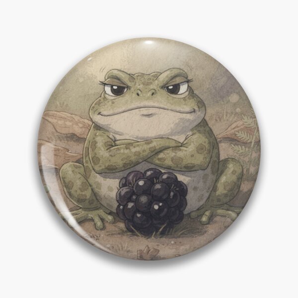 Item preview, Grumpy Toad Guarding the Last Blackberry designed and sold by PictorialWhimsy.