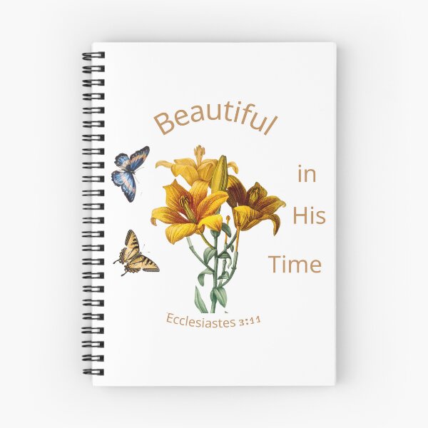Item preview, Beautiful in His Time Christian Floral Butterfly - Ecclesiates 3:11 Faith Inspiration designed and sold by KittenAndCo.