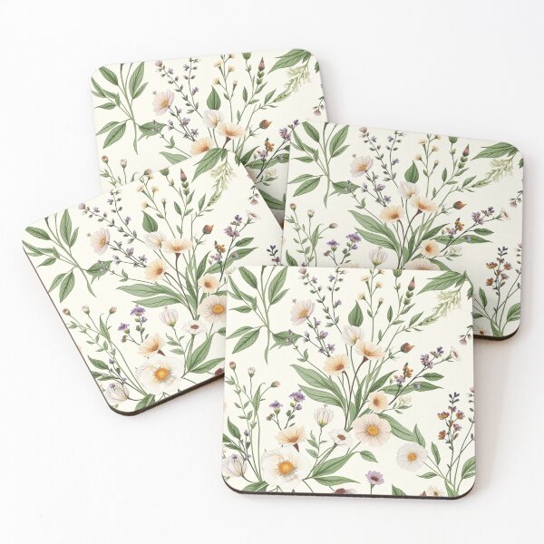 Item preview, Fresh Green Foliage Wildflower Seamless Print designed and sold by IntelliMindDesigns.