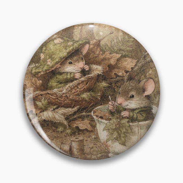Item preview, Dormouse Tailor Stitching a Leaf Coat designed and sold by PictorialWhimsy.