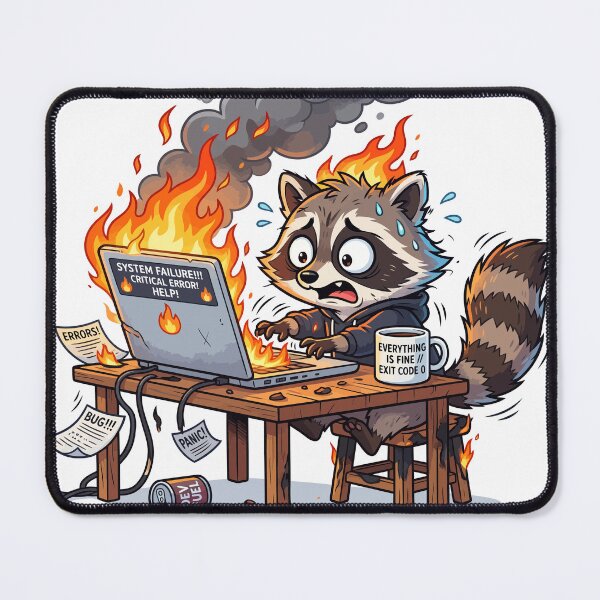 Item preview, Everything Is Fine Raccoon  designed and sold by ManikRaja.