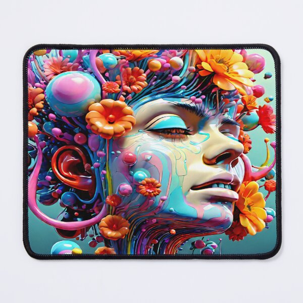 Item preview, Biomechanical Floral Woman – Surreal Psychedelic Halloween Art designed and sold by DigiArt8Design.