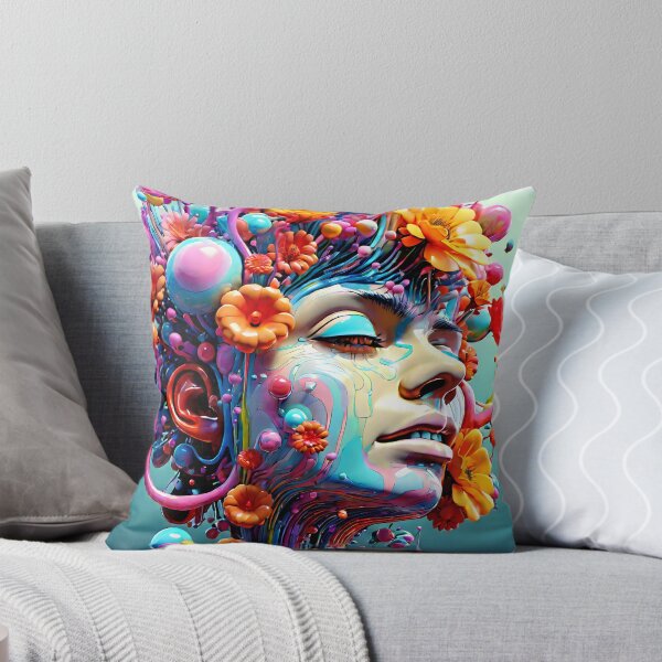 Item preview, Biomechanical Floral Woman – Surreal Psychedelic Halloween Art designed and sold by DigiArt8Design.