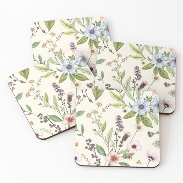Item preview, Blue Wildflower Botanical Seamless Pattern designed and sold by IntelliMindDesigns.