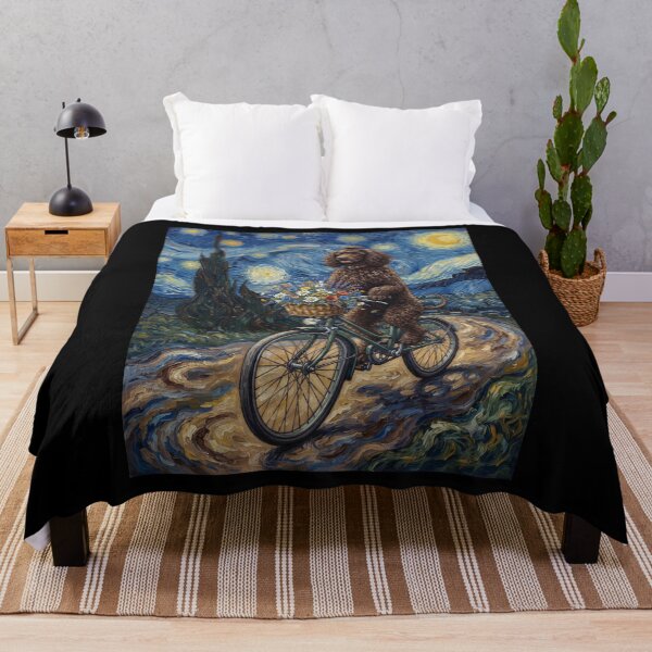 Item preview, Irish Water Spaniel Biking Bike Starry Night Van Gogh Art Dog Lover designed and sold by dian-rody-crest.