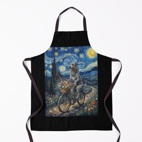 Item preview, Perro lobo irlandés en bicicleta, Noche estrellada, Arte de Van Gogh, Amante de los perros designed and sold by dian-rody-crest.