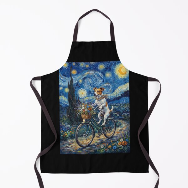 Item preview, Jack Russell Terrier Biking Bike Starry Night Van Gogh Art Dog Lover designed and sold by dian-rody-crest.