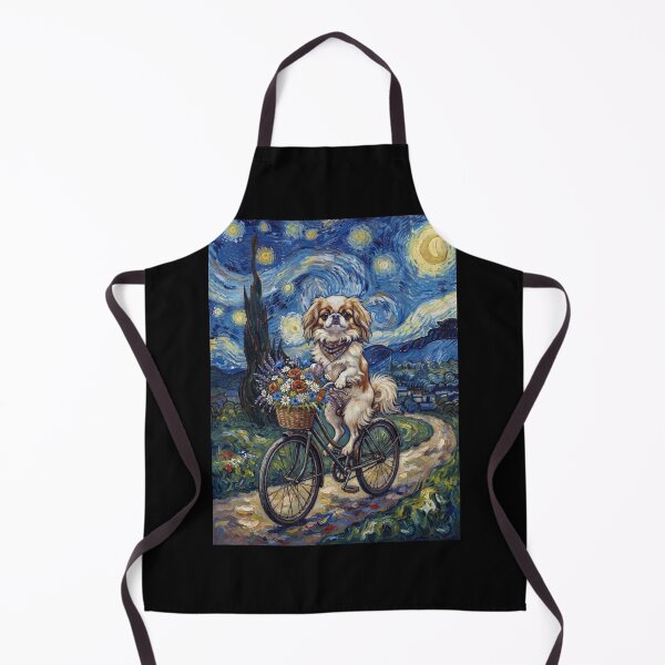 Item preview, Japanese Chin Biking Bike Starry Night Van Gogh Art Dog Lover designed and sold by dian-rody-crest.