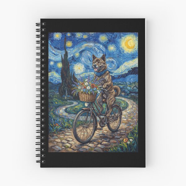 Item preview, Kai Ken Biking Bike Starry Night Van Gogh Art Dog Lover designed and sold by dian-rody-crest.