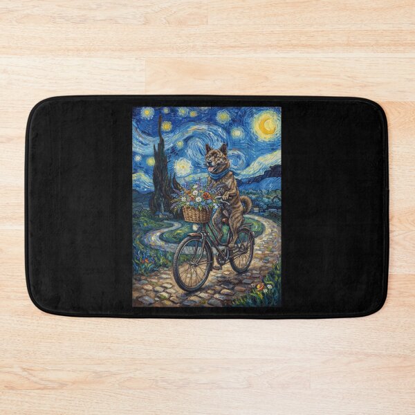 Item preview, Kai Ken Biking Bike Starry Night Van Gogh Art Dog Lover designed and sold by dian-rody-crest.