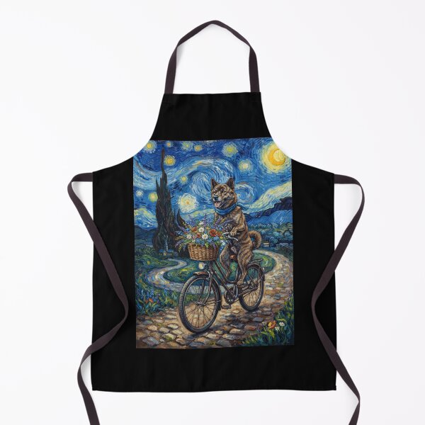 Item preview, Kai Ken Biking Bike Starry Night Van Gogh Art Dog Lover designed and sold by dian-rody-crest.