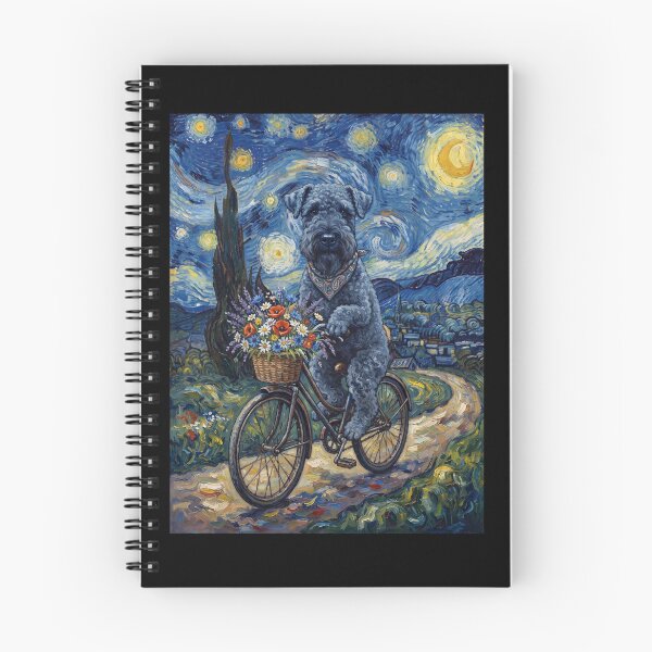 Item preview, Kerry Blue Terrier Biking Bike Starry Night Van Gogh Art Dog Lover designed and sold by dian-rody-crest.