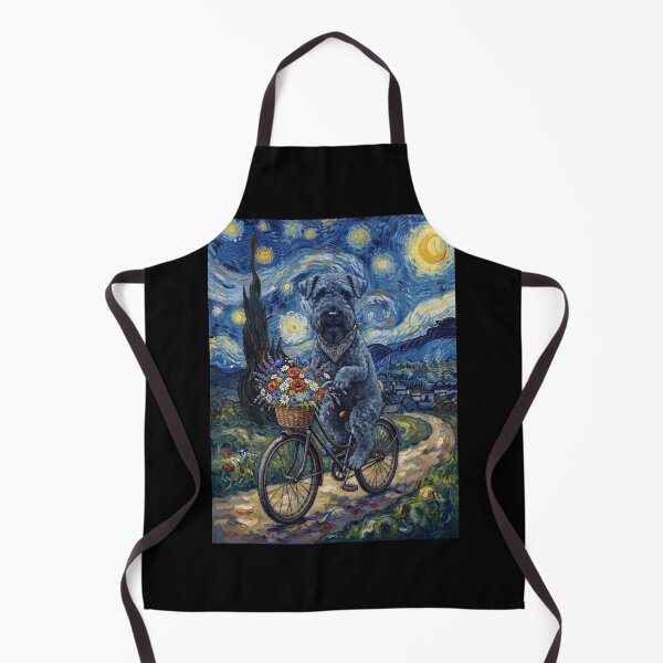 Aperçu de l'œuvre Kerry Blue Terrier à vélo, La Nuit étoilée, Van Gogh, amoureux des chiens créée et vendue par dian-rody-crest.