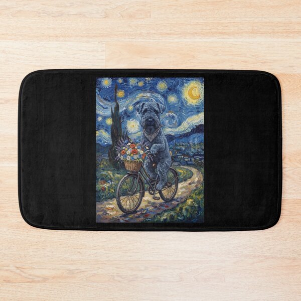 Item preview, Kerry Blue Terrier Biking Bike Starry Night Van Gogh Art Dog Lover designed and sold by dian-rody-crest.
