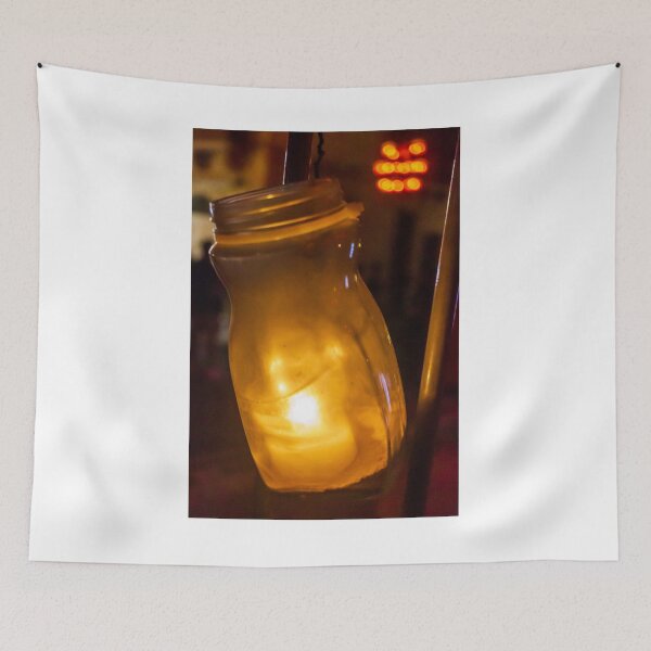 Item preview, Warm Candle Glow Inside Glass Jar With Hanging Light in Soft Night Ambience, Cozy Decor designed and sold by Nmallia.