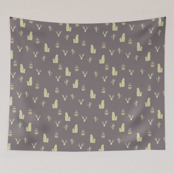 Item preview, Cute Watercolor Cacti and Potted Succulents Plum Purple Pattern designed and sold by svitlaarty.
