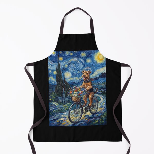 Item preview, Lakeland Terrier Biking Bike Starry Night Van Gogh Art Dog Lover designed and sold by dian-rody-crest.