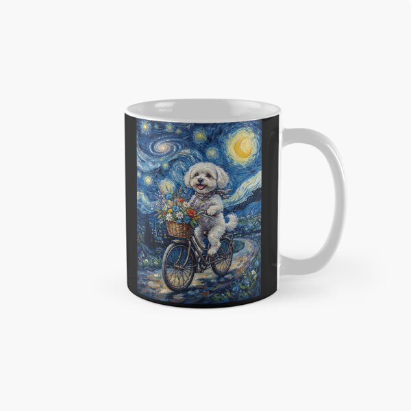 Item preview, Maltese Biking Bike Starry Night Van Gogh Art Dog Lover designed and sold by dian-rody-crest.