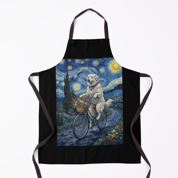 Item preview, Maremma Sheepdog Biking Bike Starry Night Van Gogh Art Dog Lover designed and sold by dian-rody-crest.