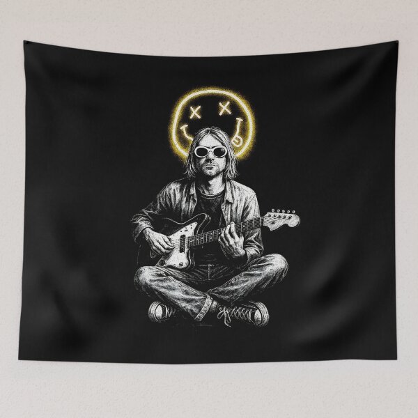 Item preview, Guitar Kurt Cobain Light Emot Icon Poster designed and sold by sarexgasruk.