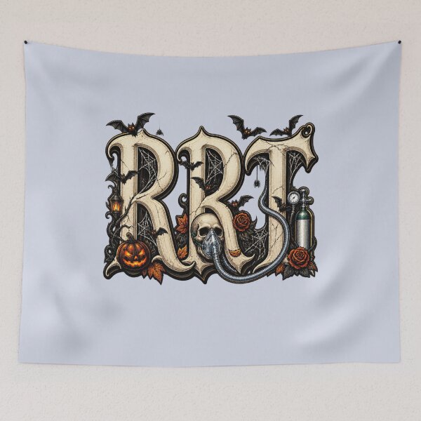 Item preview, RRT Halloween Skull | Respiratory Therapist Gothic Horror designed and sold by ClinicalHubs.