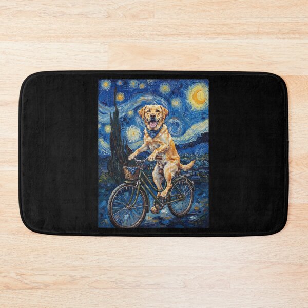 Item preview, Labrador Retriever Biking Bike Starry Night Van Gogh Art Dog Lover designed and sold by dian-rody-crest.