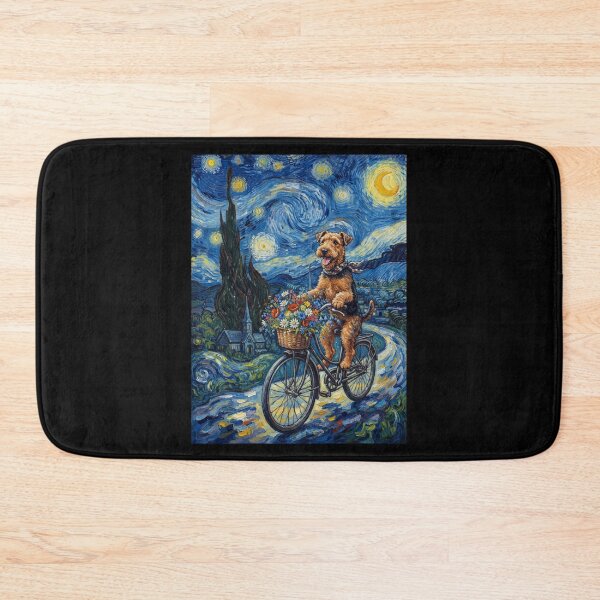 Item preview, Lakeland Terrier Biking Bike Starry Night Van Gogh Art Dog Lover designed and sold by dian-rody-crest.