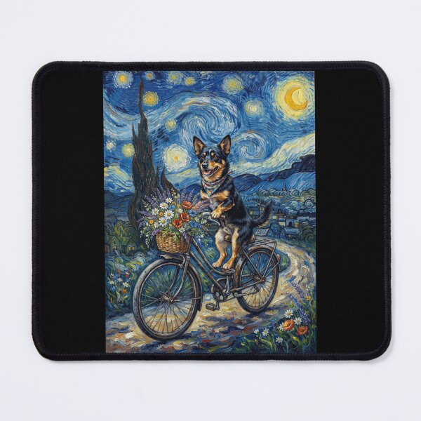 Item preview, Lancashire Heeler Biking Bike Starry Night Van Gogh Art Dog Lover designed and sold by dian-rody-crest.