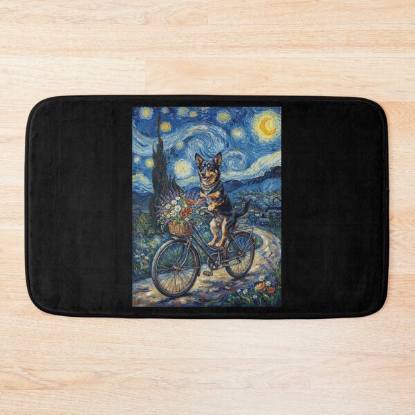 Item preview, Lancashire Heeler Biking Bike Starry Night Van Gogh Art Dog Lover designed and sold by dian-rody-crest.