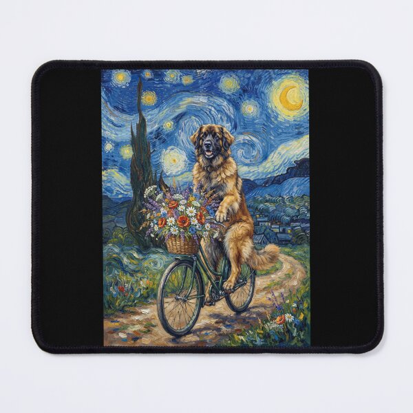 Item preview, Leonberger Biking Bike Starry Night Van Gogh Art Dog Lover designed and sold by dian-rody-crest.
