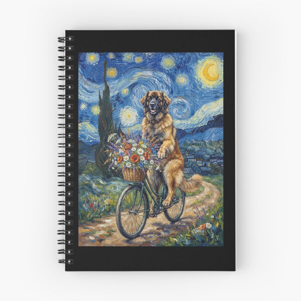 Item preview, Leonberger Biking Bike Starry Night Van Gogh Art Dog Lover designed and sold by dian-rody-crest.