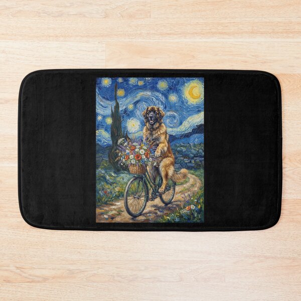 Item preview, Leonberger Biking Bike Starry Night Van Gogh Art Dog Lover designed and sold by dian-rody-crest.