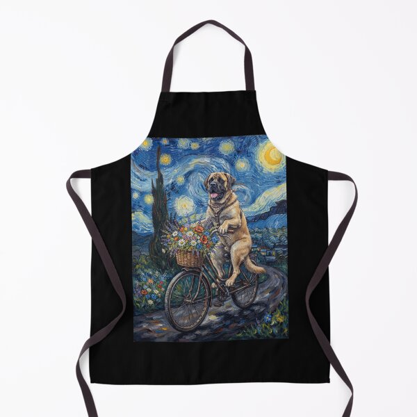 Item preview, Mastiff Biking Bike Starry Night Van Gogh Art Dog Lover designed and sold by dian-rody-crest.