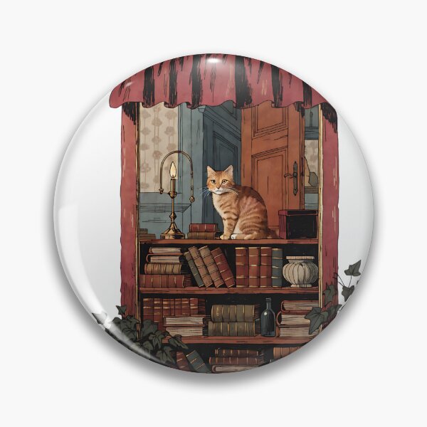 Item preview, The Bookshop Window Cat designed and sold by Neural-canvas.