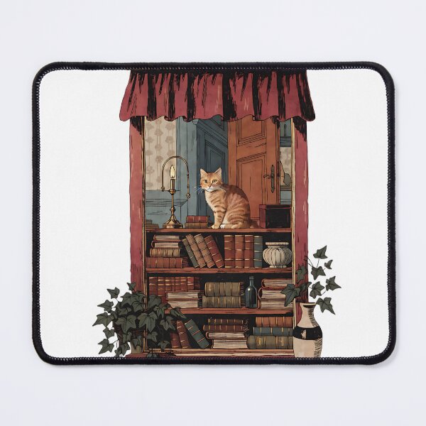 Item preview, The Bookshop Window Cat designed and sold by Neural-canvas.
