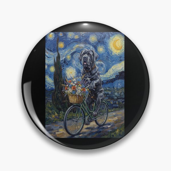 Item preview, Neapolitan Mastiff Biking Bike Starry Night Van Gogh Art Dog Lover designed and sold by dian-rody-crest.